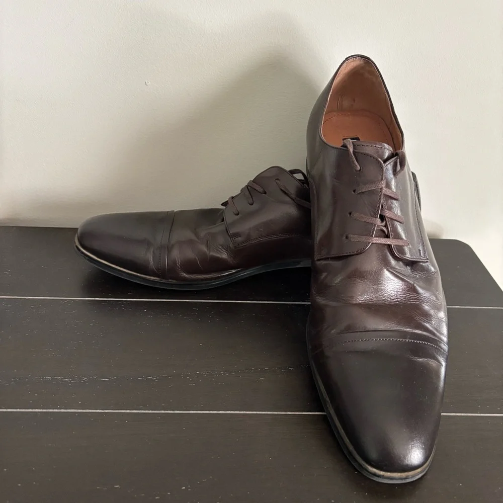 Express‎ Brown Leather Capped Toe Oxford Shoes Classic Design 10.5